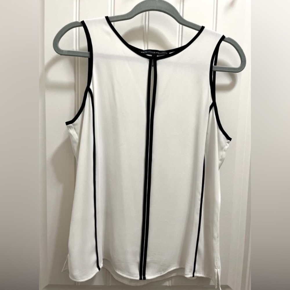 White House Black Market Keyhole Striped Blouse